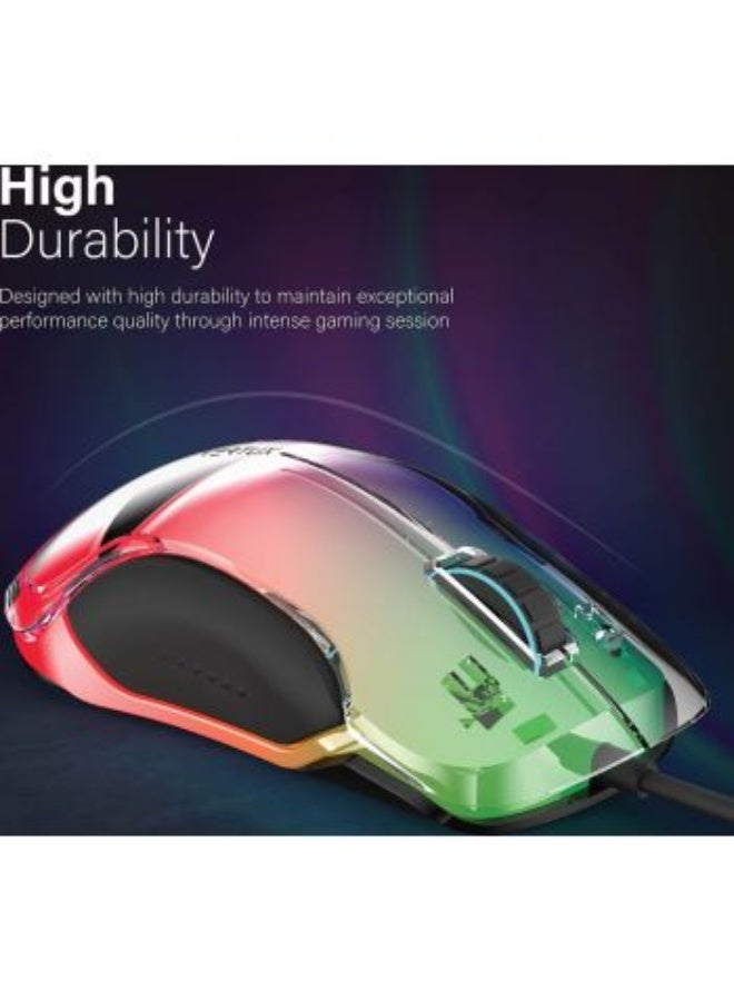 فيرتوكس فينيكس ماوس ألعاب احترافي بأداء فائق، دقة 12000 DPI، تتبع دقيق Pixel Perfect، إضاءة LED بأربعة أوضاع، ماوس ألعاب سلكي RGB LumiFlux، متوافق مع نظامي ويندوز وماك - Image 2